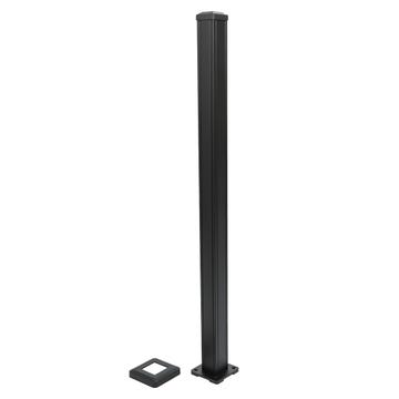 Revival Aluminum Post Kit shown individually with post skirt that easily slides over the top of the post - 2-1/2 inches x 45 inches