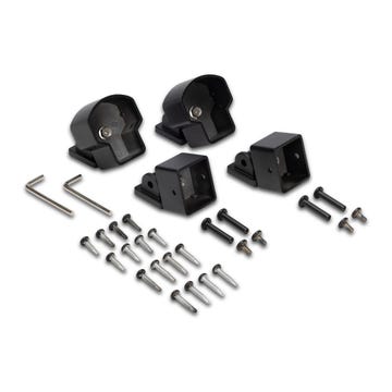 Kits include two sets of brackets and all the hardware you need to install them. (Pictured: angle brackets)