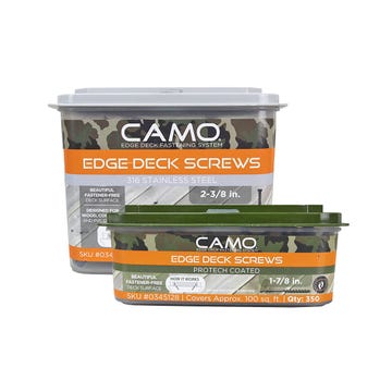 Camo ProTech Hidden Deck Fasteners come in two material types and two size options.