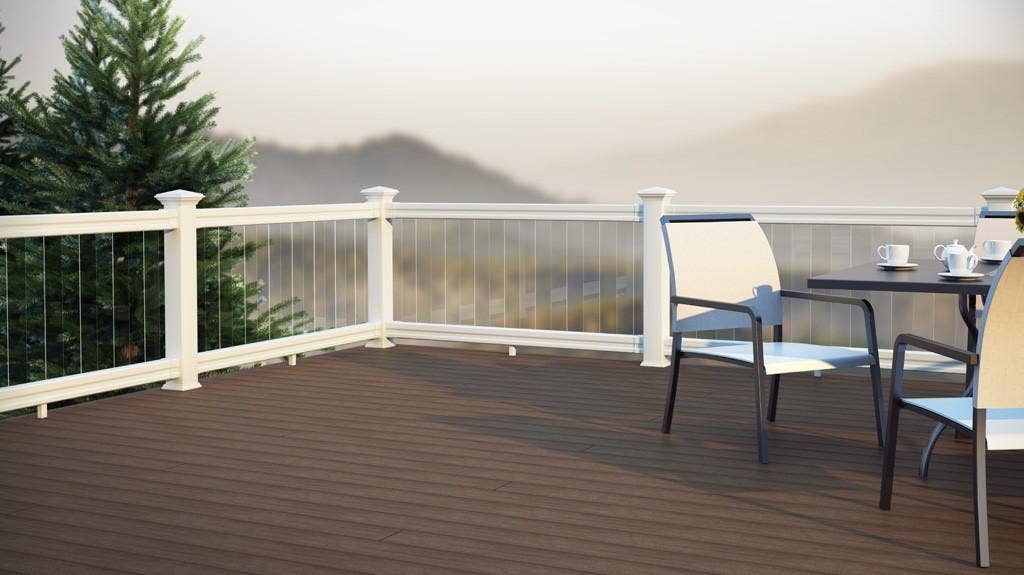 white wood railing on deck