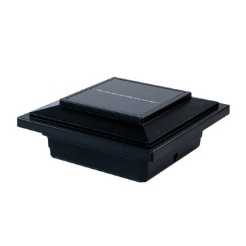 The Effuse Solar Post Cap Light, shown in black
