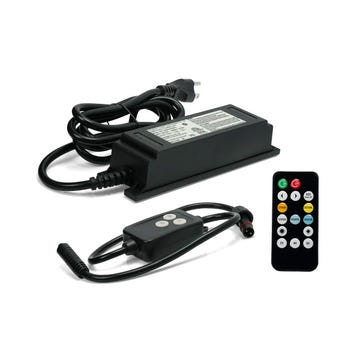 Kit includes a remote, transformer, and control interface.