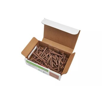 Fascia screws are made of epoxy coated carbon steel to hold up for years outdoors