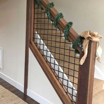 The Smoky Mountain Hog Railing Stair Panel creates an understated look for your staircase railing, both inside and out!